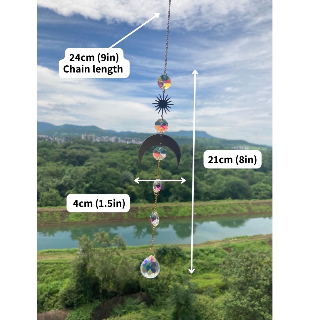 Glass Crystal Prism Suncatcher (B7) dimensions size