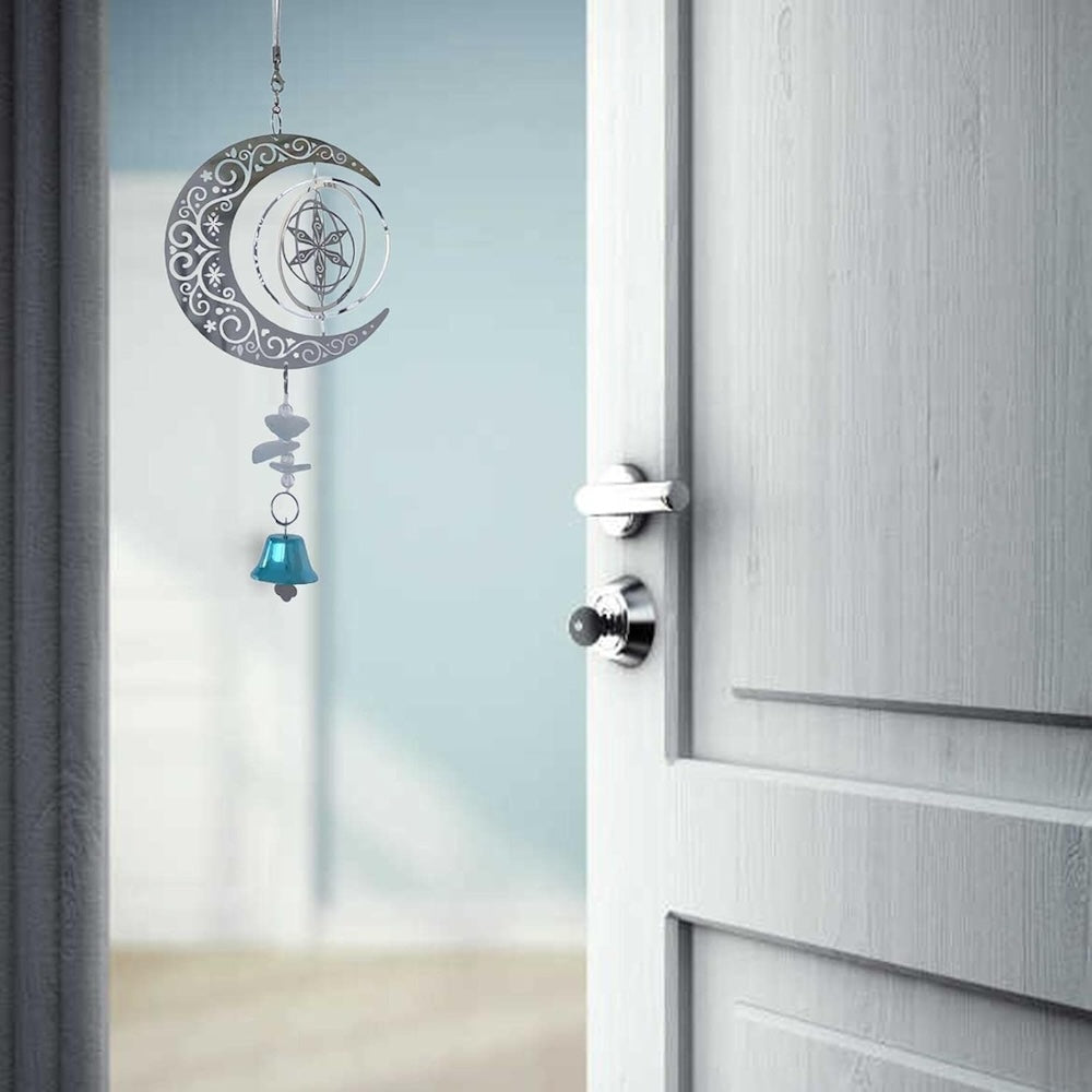 Rotating Moon Wind Chime Hanging Decor
