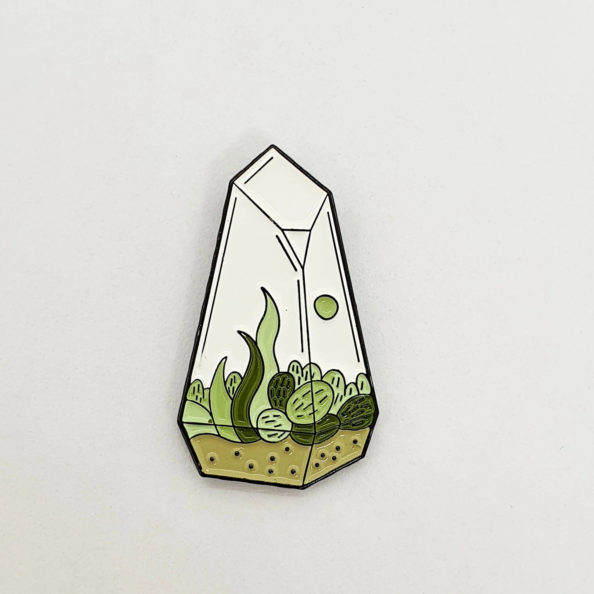 Quartz Terrarium Enamel Lapel Pin