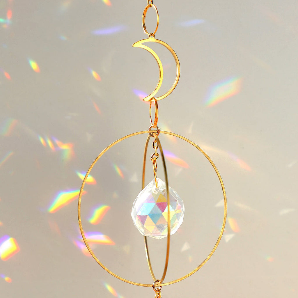 Glass Crystal Prism Suncatcher (B16) rainbow reflection in sunlight