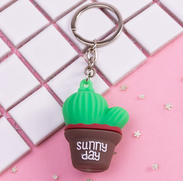 Cactus 3D Rubber Keychain