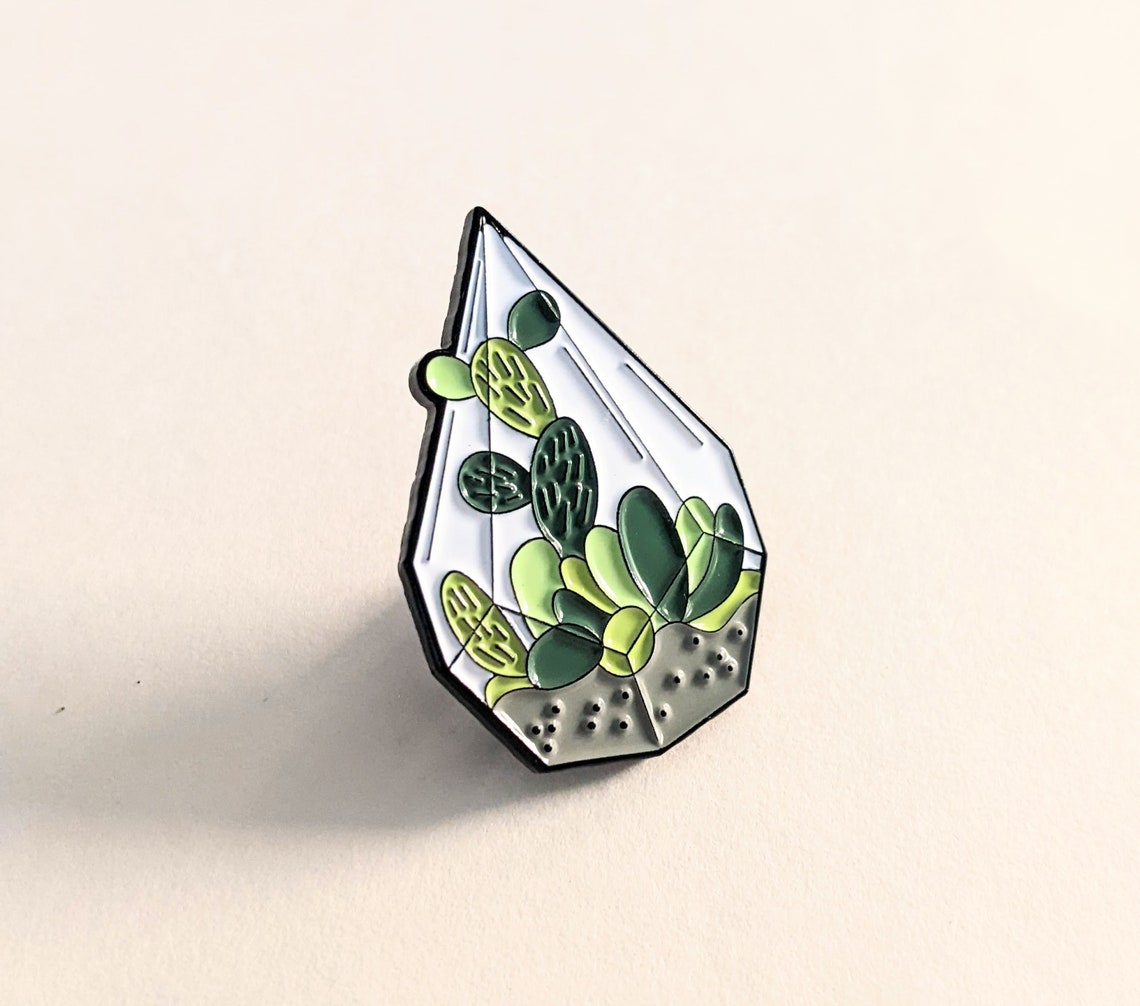 Diamond Terrarium Enamel Lapel Pin