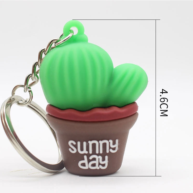 Cactus 3D Rubber Keychain size and dimensions
