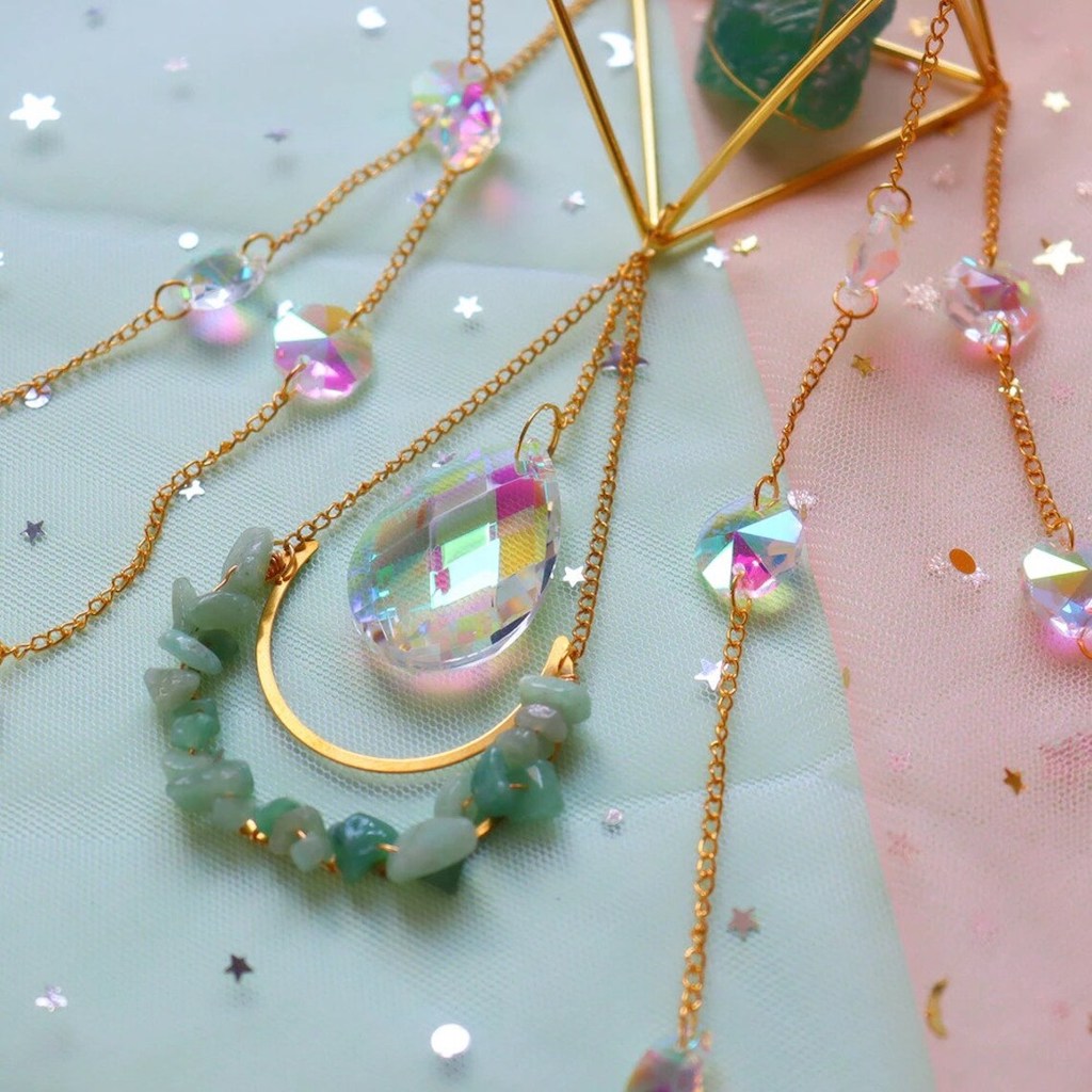 Raw Crystal Suncatcher (Green Fluorite)