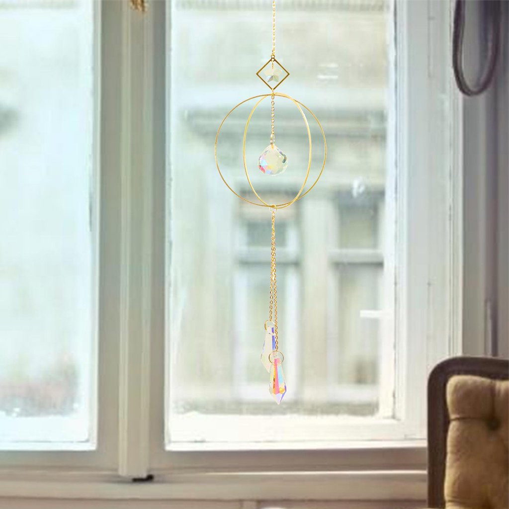 Glass Crystal Prism Suncatcher (B16) in window