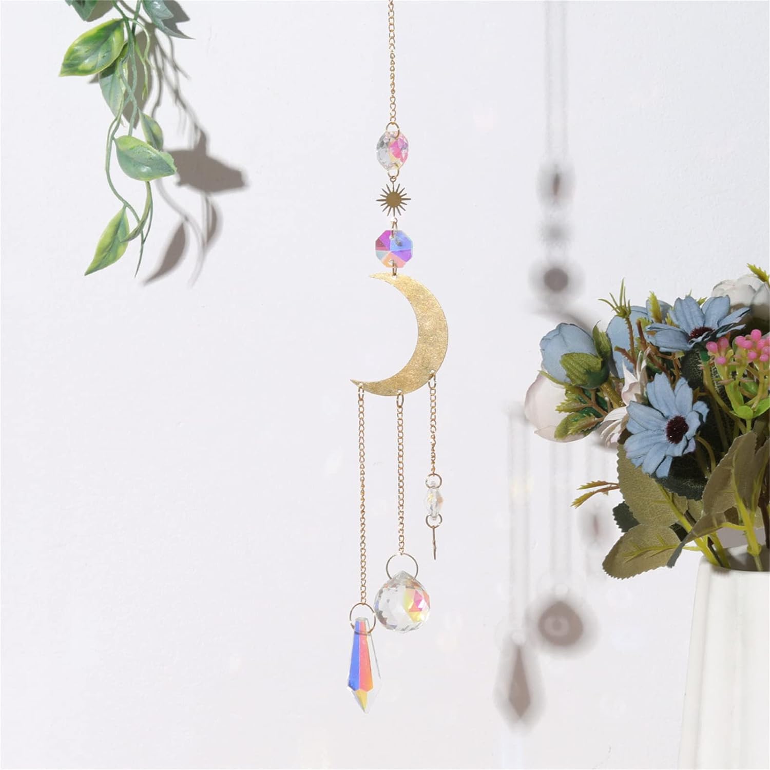 Glass Crystal Prism Suncatcher (B8) in light