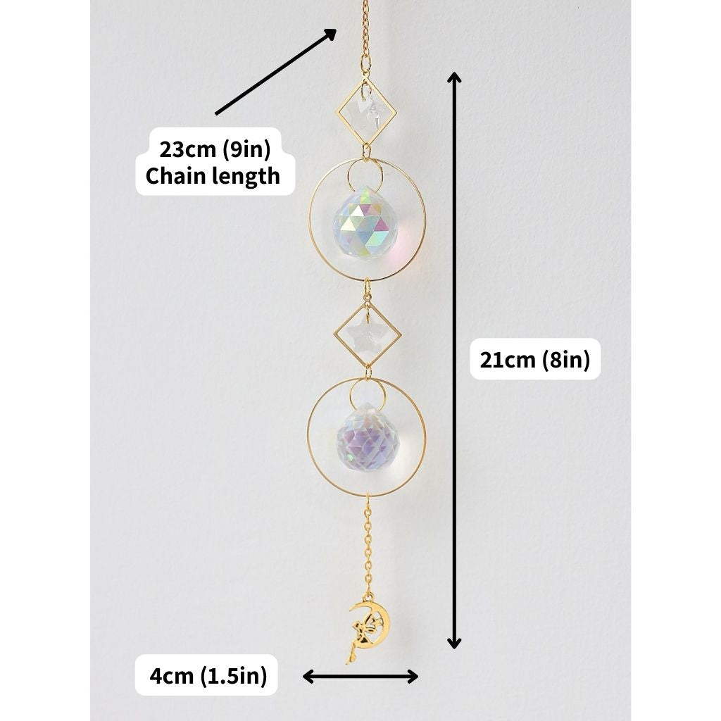 Glass Crystal Prism Suncatcher (B1) Dimensions size