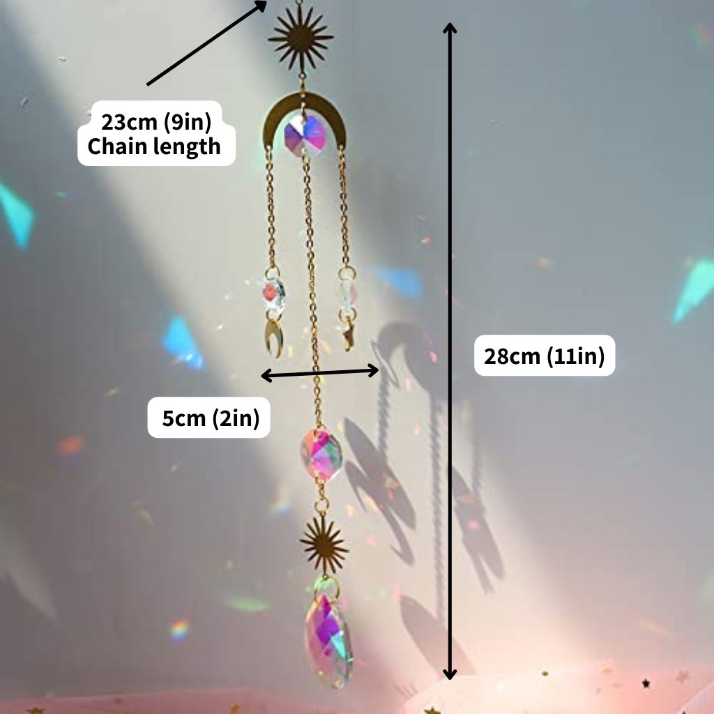 Glass Crystal Prism Suncatcher B10 Dimensions Size