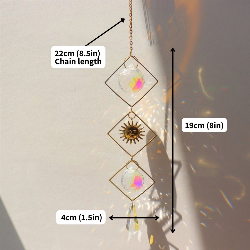 Glass Crystal Prism Suncatcher B20 Dimensions Size