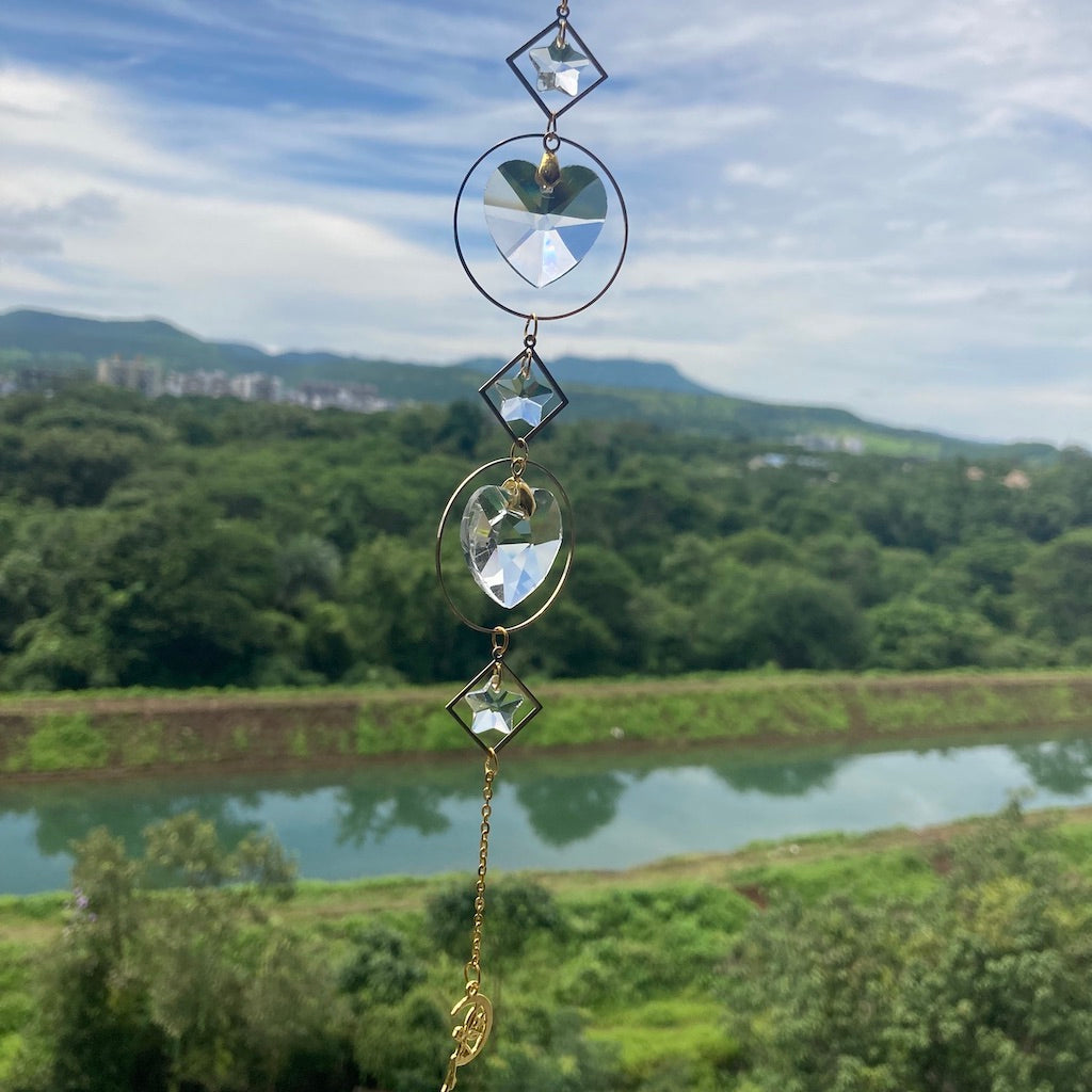 Glass Crystal Prism suncatcher (B25) Close up