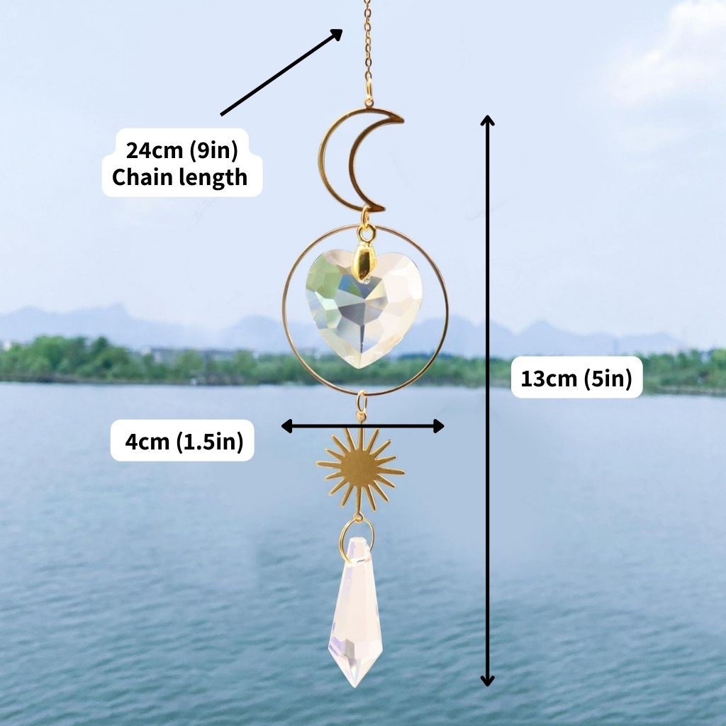 Glass Crystal Prism Suncatcher (B26) dimensions size