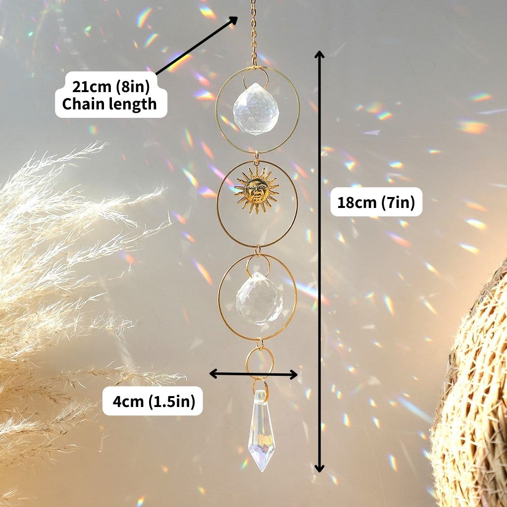 Glass Crystal Prism Suncatcher(B2) dimensions size