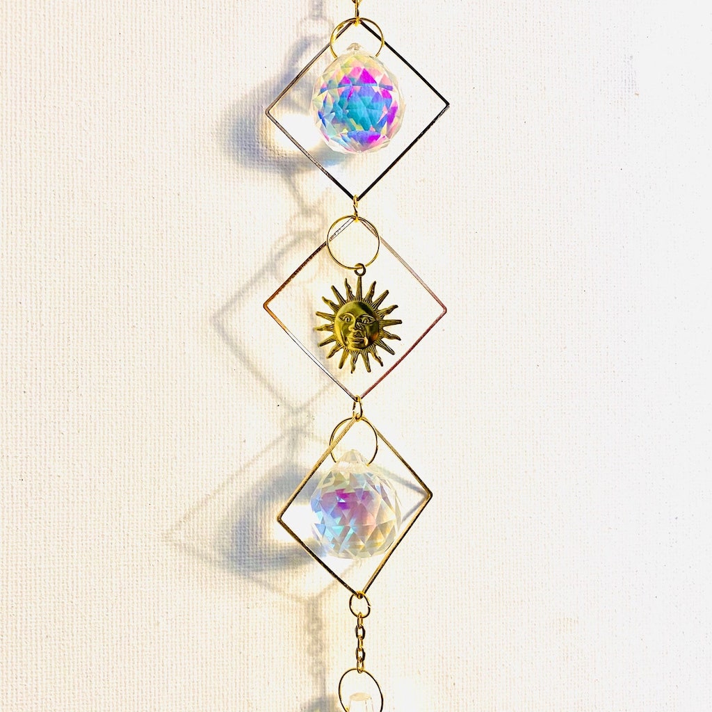 Glass Crystal Prism Suncatcher B20 close up