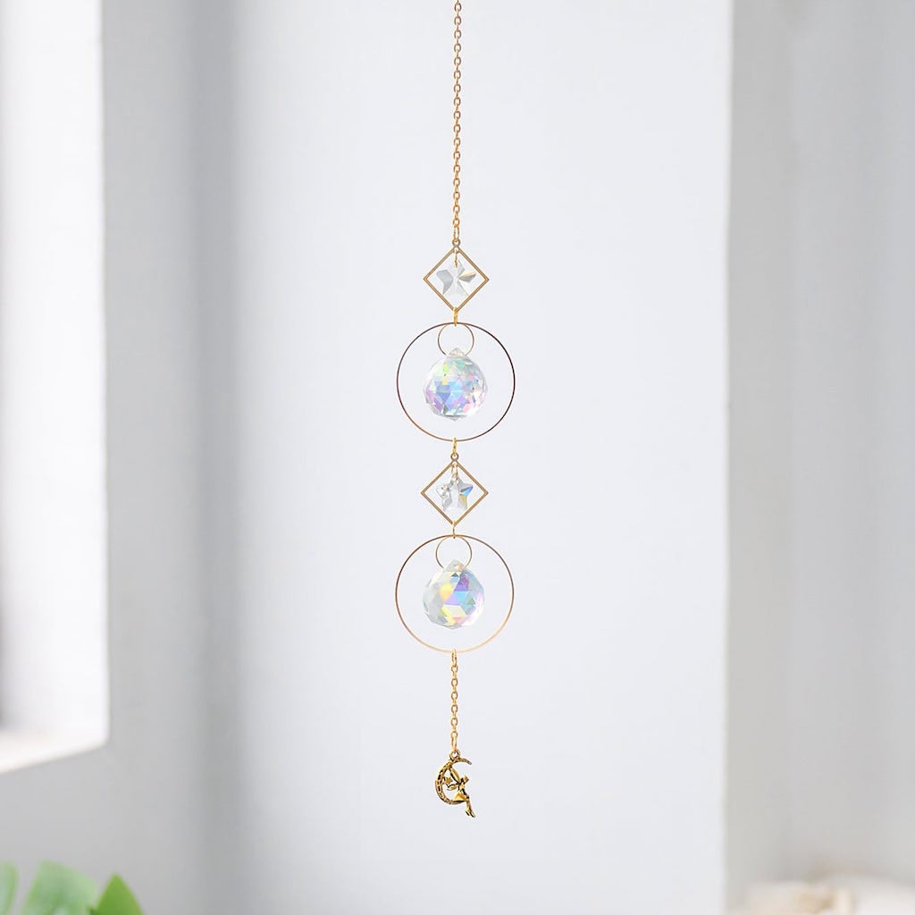 Glass Crystal Prism Suncatcher (B1) hanging