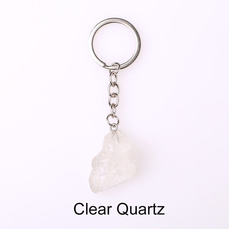 Raw Crystal Keychain (Clear Quartz)