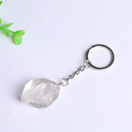 Raw Crystal Keychain (Clear Quartz)