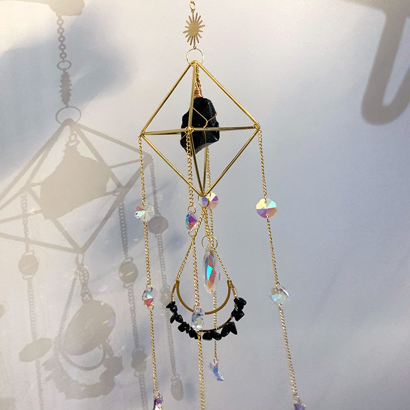 Raw Crystal Suncatcher (Obsidian)