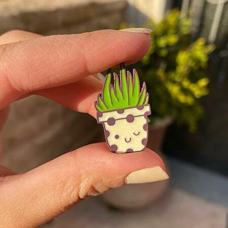 Wink Cactus Enamel Lapel Pin