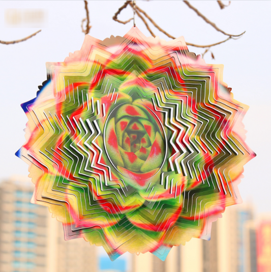 Kinetic Wind Spinner 3D Illusion Art (Succulent)