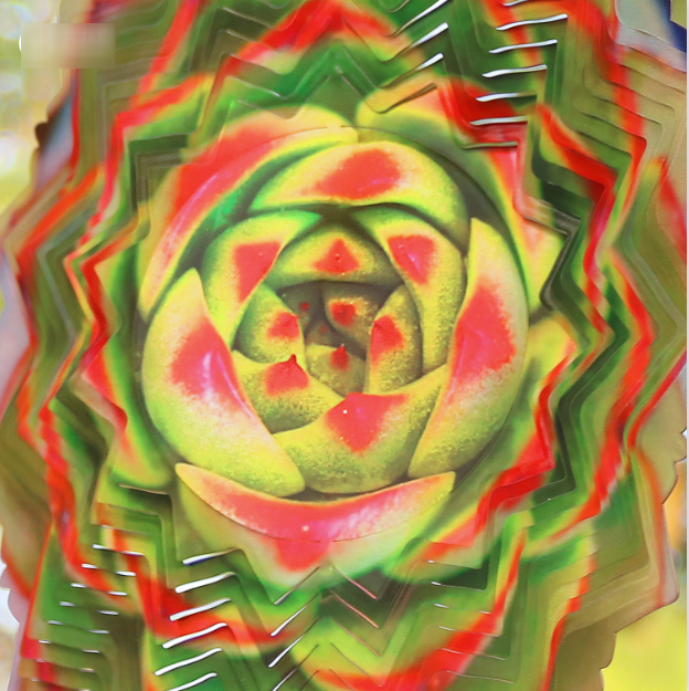 Kinetic Wind Spinner 3D Illusion Art (Succulent)
