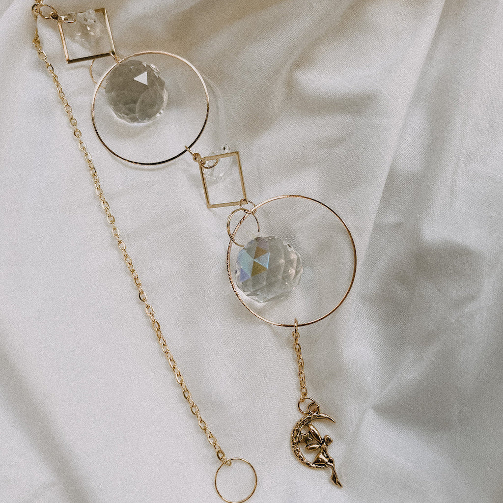 Glass Crystal Prism Suncatcher (B1) close up