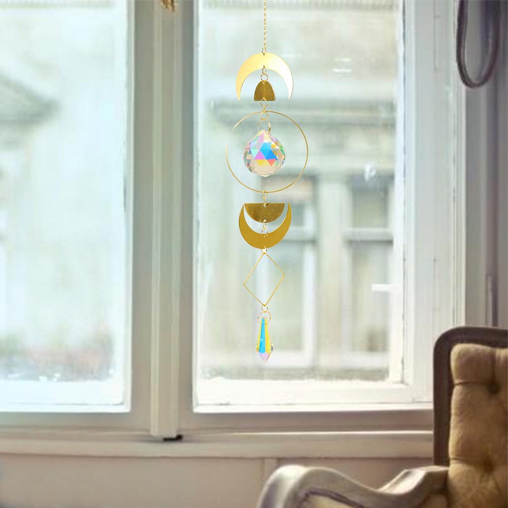 Glass Crystal Prism Suncatcher (B14) in window