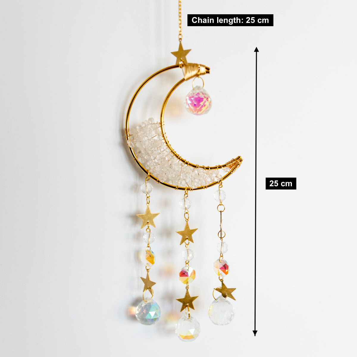 Moon Crescent Crystal Suncatcher (Clear)