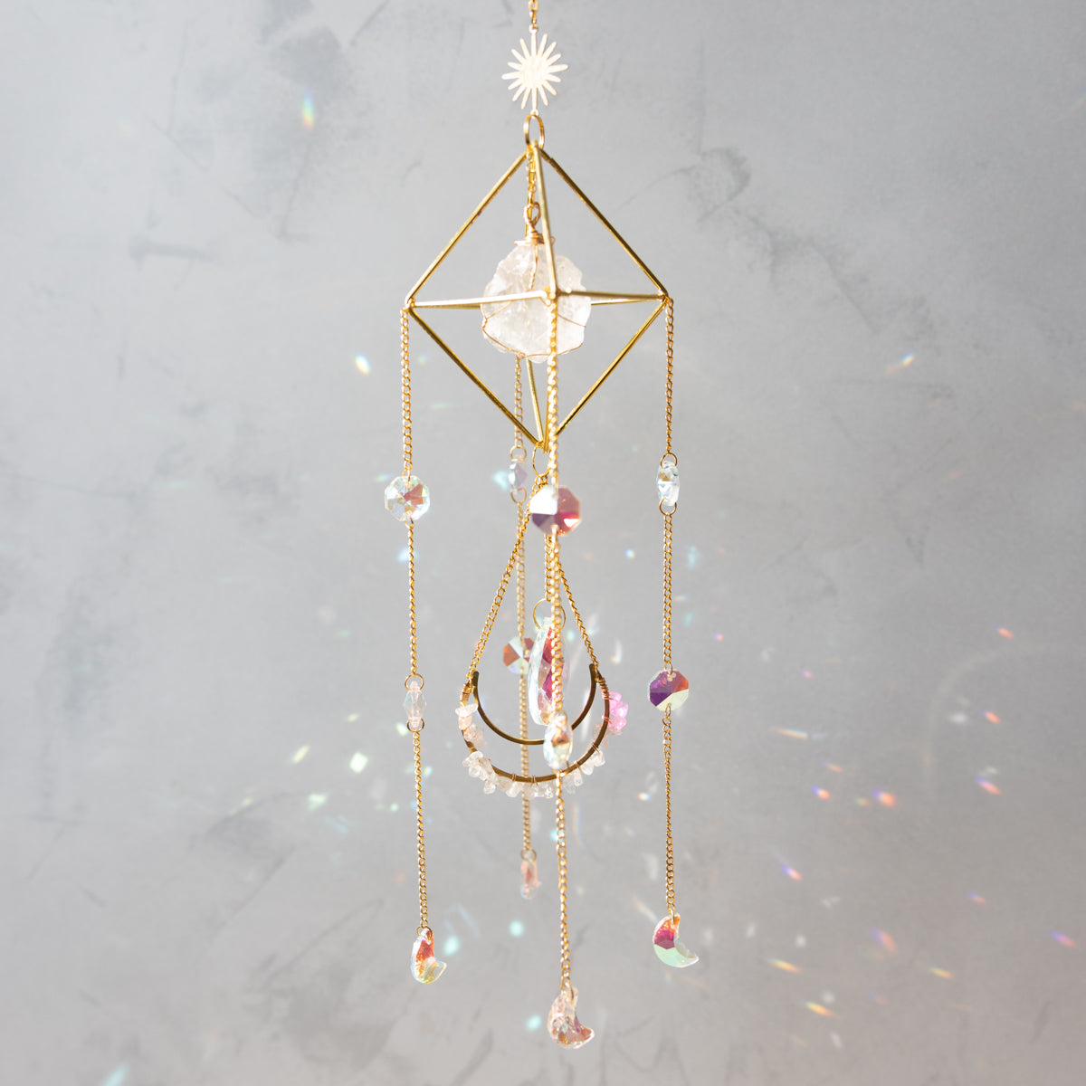 Raw Crystal Suncatcher (Clear Quartz)