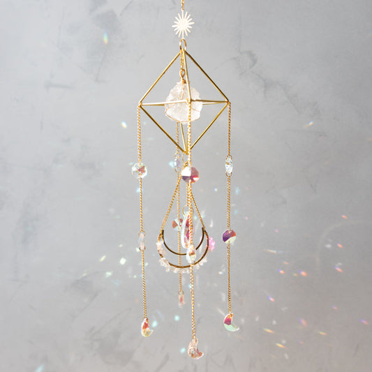 Raw Crystal Suncatcher (Clear Quartz)