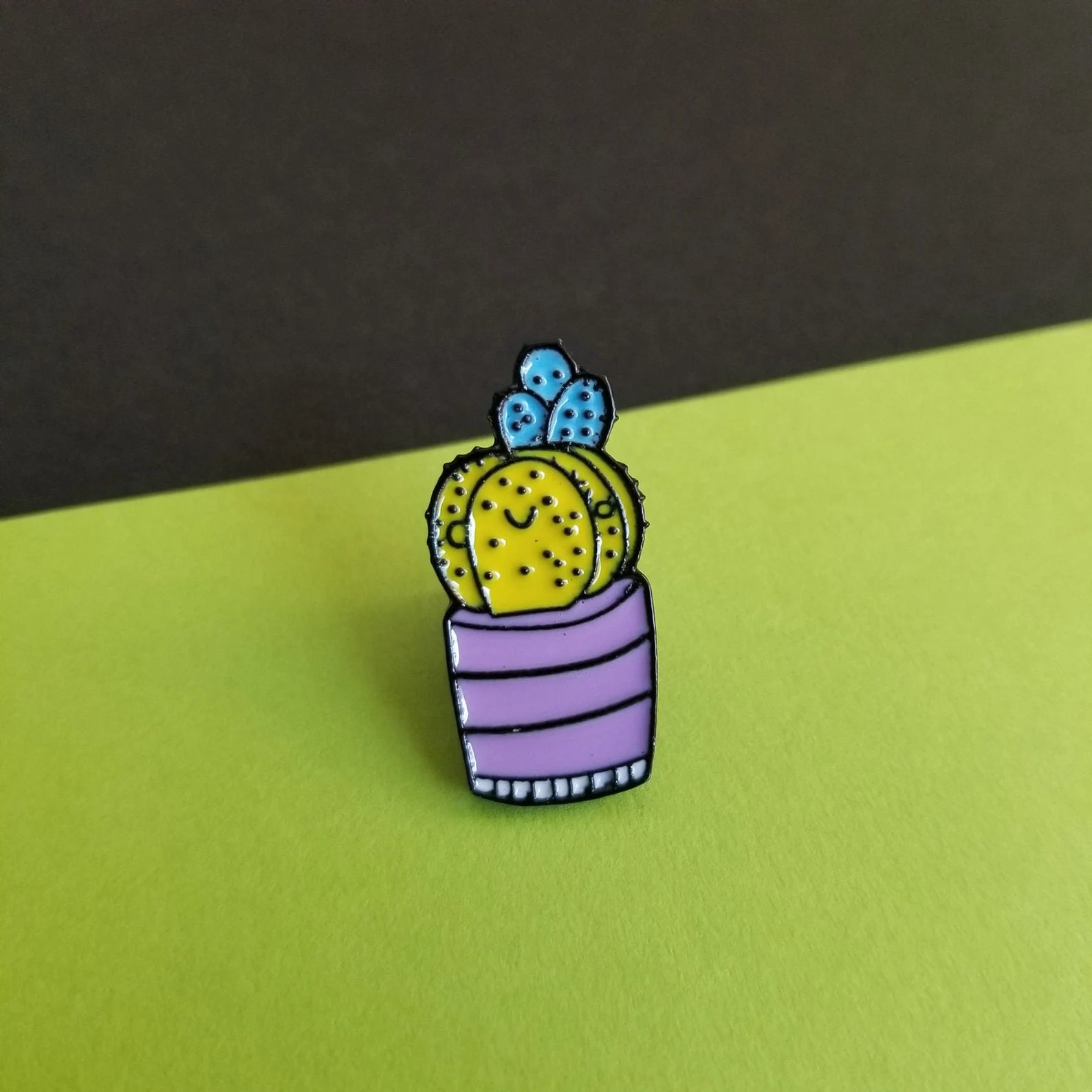 Yellow Cactus Enamel Lapel Pin