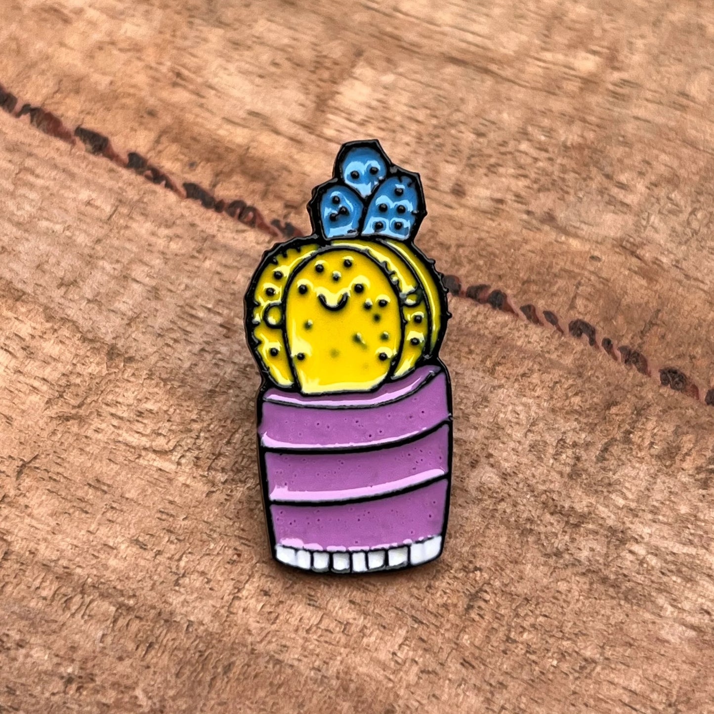 Yellow Cactus Enamel Lapel Pin