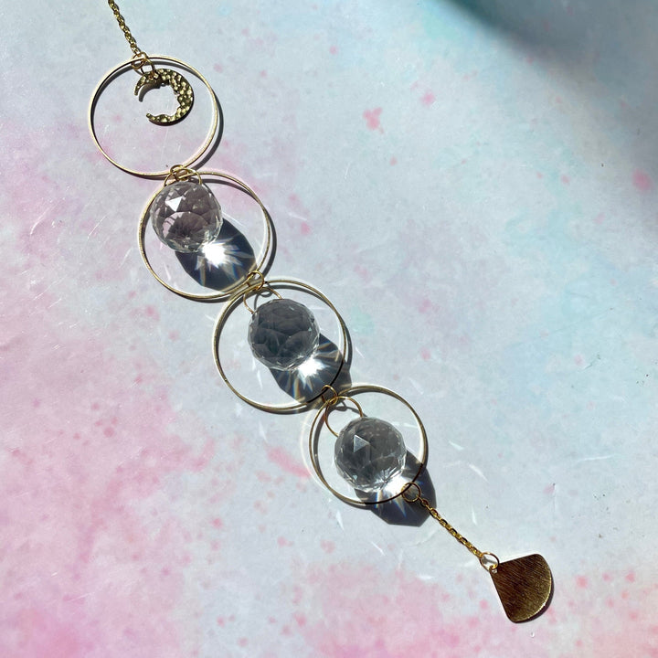 Glass Crystal Prism Suncatcher (B24) Close up