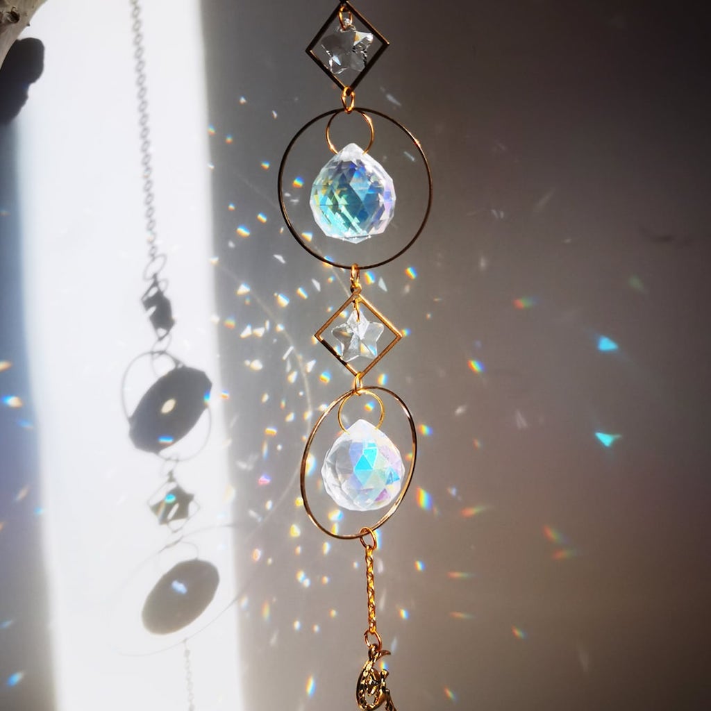 Glass Crystal Prism Suncatcher (B1) sparkling reflection