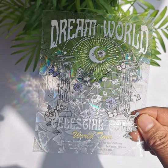 Suncatcher Sticker SC058 'Dream World' Window Decal in sunlight