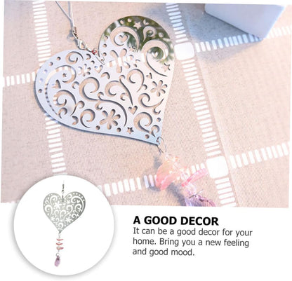 Shiny Heart Wind Chime Exquisite Pendant Hanging Decor