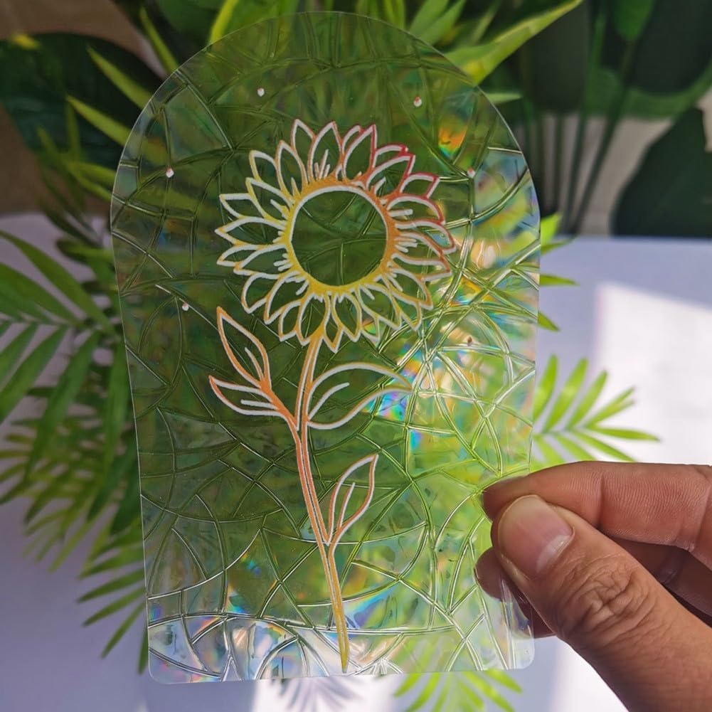 Suncatcher Sticker SC067 'Sunflower' Window Decal close up