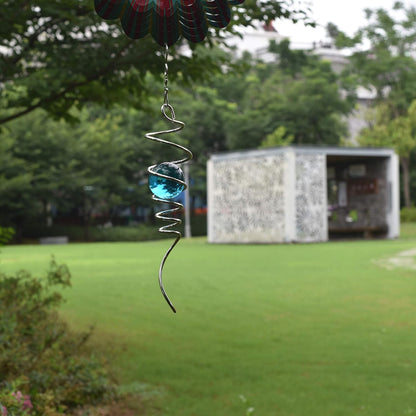 Spiral Gazing Ball Spinner hanging