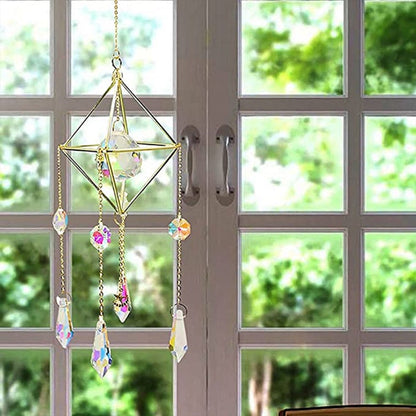 Glass Crystal Prism Suncatcher (B6) in window