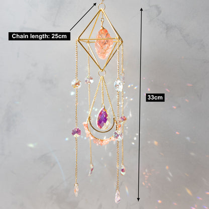 Raw Crystal Suncatcher (Himalayan Orange Salt) dimensions size