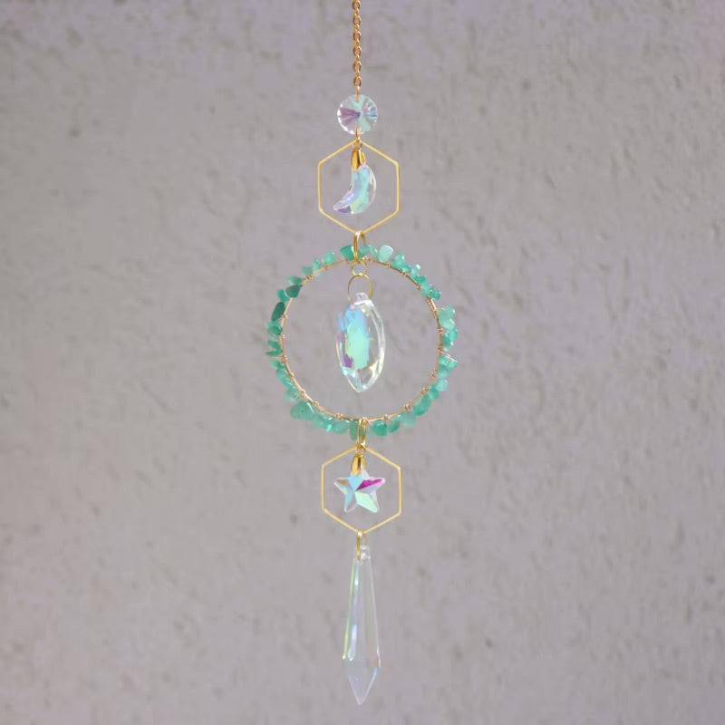 Crystal Suncatcher with Aventurine Chips