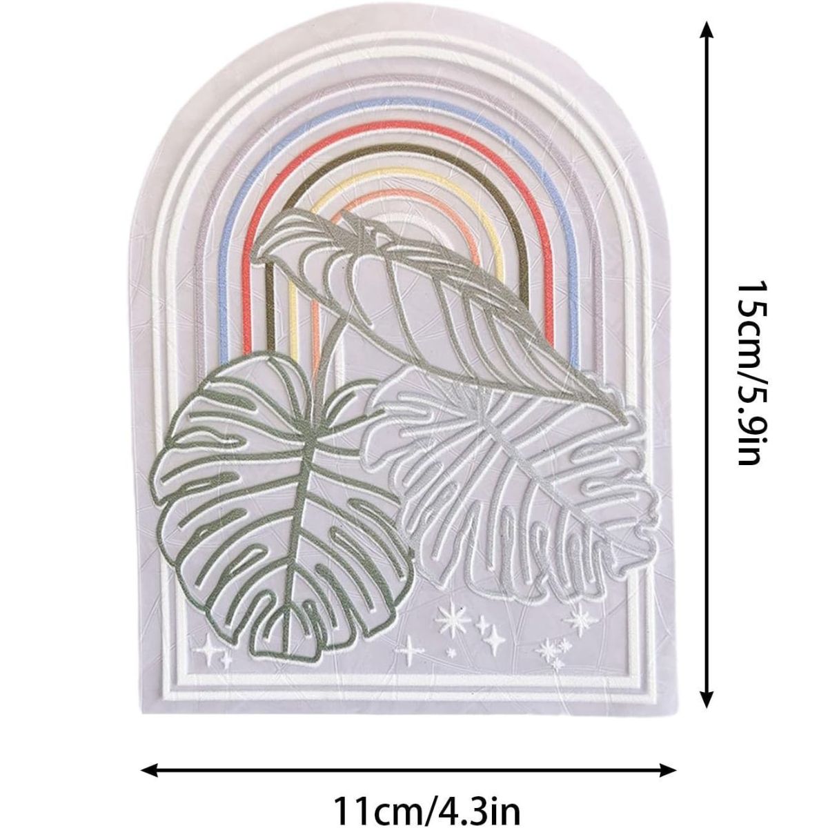 Suncatcher Sticker SC063 'Monstera' Window Decal size and dimensions