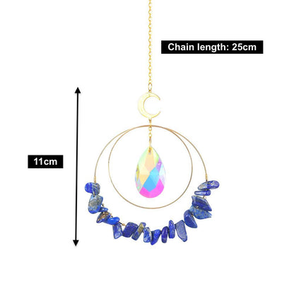 Lapis Lazuli hanging quartz crystal suncatcher dimensions